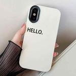 For iPhone X / XS HELLO Word PC Hybrid TPU Phone Case(White)