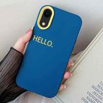 For iPhone XR HELLO Word PC Hybrid TPU Phone Case(Royal Blue)
