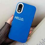 For iPhone XR HELLO Word PC Hybrid TPU Phone Case(Blue)