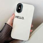 For iPhone XS Max HELLO Word PC Hybrid TPU Phone Case(White)