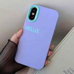 For iPhone XS Max HELLO Word PC Hybrid TPU Phone Case(Purple)