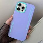 For iPhone 15 Pro Max Simple Words PC Hybrid TPU Phone Case(Purple)