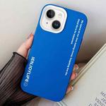 For iPhone 15 Plus Simple Words PC Hybrid TPU Phone Case(Blue)