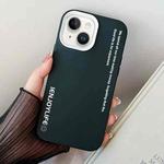 For iPhone 15 Simple Words PC Hybrid TPU Phone Case(Black)