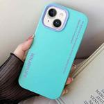 For iPhone 14 Plus Simple Words PC Hybrid TPU Phone Case(Sky Cyan)