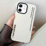 For iPhone 12 / 12 Pro Simple Words PC Hybrid TPU Phone Case(White)