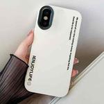 For iPhone X / XS Simple Words PC Hybrid TPU Phone Case(White)
