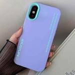 For iPhone X / XS Simple Words PC Hybrid TPU Phone Case(Purple)