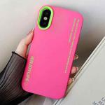 For iPhone X / XS Simple Words PC Hybrid TPU Phone Case(Rose Red)