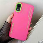 For iPhone XR Simple Words PC Hybrid TPU Phone Case(Rose Red)