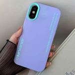 For iPhone XS Max Simple Words PC Hybrid TPU Phone Case(Purple)