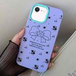 For iPhone 7 / 8 / SE 2022 Floral Bow PC Hybrid TPU Phone Case(Purple)