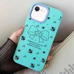 For iPhone 7 / 8 / SE 2022 Floral Bow PC Hybrid TPU Phone Case(Sky Cyan)