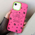 For iPhone 7 / 8 / SE 2022 Floral Bow PC Hybrid TPU Phone Case(Rose Red)