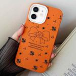 For iPhone 12 / 12 Pro Floral Bow PC Hybrid TPU Phone Case(Orange)