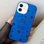 For iPhone 12 mini Floral Bow PC Hybrid TPU Phone Case(Blue)