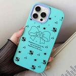 For iPhone 11 Pro Max Floral Bow PC Hybrid TPU Phone Case(Sky Cyan)