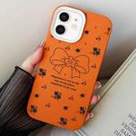 For iPhone 11 Floral Bow PC Hybrid TPU Phone Case(Orange)