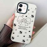 For iPhone 11 Floral Bow PC Hybrid TPU Phone Case(White)