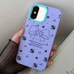 For iPhone X / XS Floral Bow PC Hybrid TPU Phone Case(Purple)