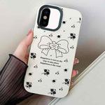 For iPhone XS Max Floral Bow PC Hybrid TPU Phone Case(White)