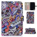 For Amazon Kindle Fire 7 (2019) / (2017) / (2016) / (2015) Colored Drawing Pattern Horizontal Flip PU Leather Case with Holder & Card Slot & Sleep / Wake-up Function(Graffiti)