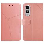 For Samsung Galaxy S25 Edge 5G Y-shaped Pattern Flip Leather Phone Case(Pink)