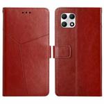 For T-Mobile REVVL 7 5G Y-shaped Pattern Flip Leather Phone Case(Brown)