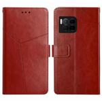For T-Mobile REVVL 7 Pro 5G Y-shaped Pattern Flip Leather Phone Case(Brown)
