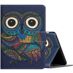 For Amazon Kindle Fire HD8 (2020) Colored Drawing Pattern Horizontal Flip PU Leather Case with Holder & Card Slot & Sleep / Wake-up Function(Owl)