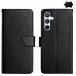 For Samsung Galaxy S24 FE HT02 Genuine Leather Fingerprint-proof Flip Phone Case(Black)