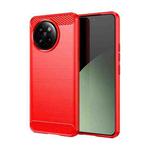 For Xiaomi Civi 4 Pro Brushed Texture Carbon Fiber TPU Phone Case(Red)