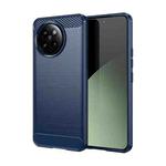 For Xiaomi Civi 4 Pro Brushed Texture Carbon Fiber TPU Phone Case(Blue)