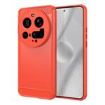 For Xiaomi 15 Ultra Carbon Fiber Brushed Texture TPU Phone Case(Red)
