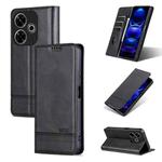 For Xiaomi Redmi 13 4G Global AZNS Magnetic Calf Texture Flip Leather Phone Case(Black)