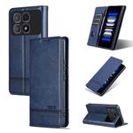 For Redmi K70 Ultra AZNS Magnetic Calf Texture Flip Leather Phone Case(Dark Blue)