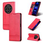 For Redmi 14C 4G AZNS Magnetic Calf Texture Flip Leather Phone Case(Red)