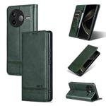 For Redmi K80 AZNS Magnetic Calf Texture Flip Leather Phone Case(Dark Green)