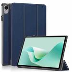 For Huawei MatePad 11.5S Custer Texture 3-Fold Holder Smart Leather Tablet Case(Dark Blue)