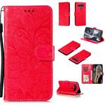 For LG K41S Lace Flower Horizontal Flip Leather Case with Holder & Card Slots & Wallet & Photo Frame(Red)
