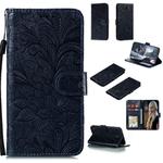 For Nokia C1 Lace Flower Horizontal Flip Leather Case with Holder & Card Slots & Wallet & Photo Frame(Dark Blue)