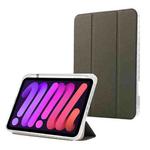 For iPad 10th Gen 10.9 2022 Carbon Fiber Clear Acrylic 3-Fold Leather Tablet Case(Grey)
