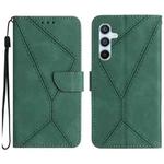 For Samsung Galaxy S24 FE Stitching Embossed Leather Phone Case(Green)