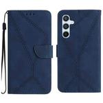 For Samsung Galaxy S25 5G Stitching Embossed Leather Phone Case(Blue)