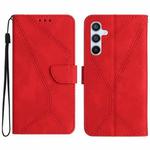 For Samsung Galaxy S25+ 5G Stitching Embossed Leather Phone Case(Red)