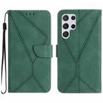 For Samsung Galaxy S25 Ultra 5G Stitching Embossed Leather Phone Case(Green)