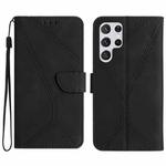 For Samsung Galaxy S25 Ultra 5G Stitching Embossed Leather Phone Case(Black)