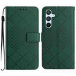 For Samsung Galaxy S24 FE Rhombic Grid Texture Leather Phone Case(Green)