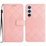 For Samsung Galaxy S24 FE Rhombic Grid Texture Leather Phone Case(Pink)