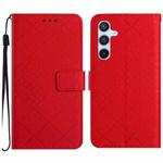 For Samsung Galaxy S25 FE 5G Rhombic Grid Texture Leather Phone Case(Red)